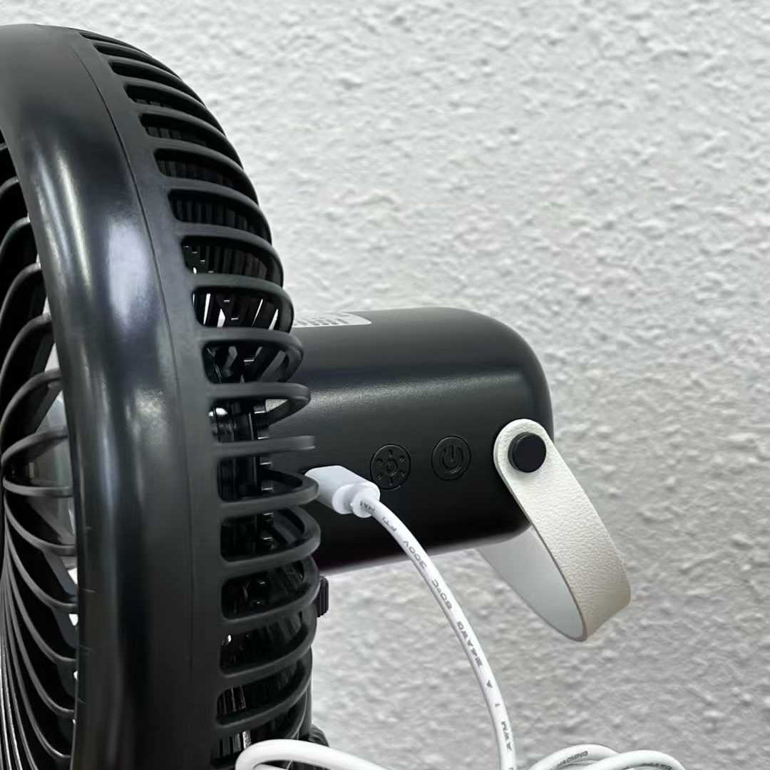 Portable Tripod Fan Built-in Light Detachable Rotable Head