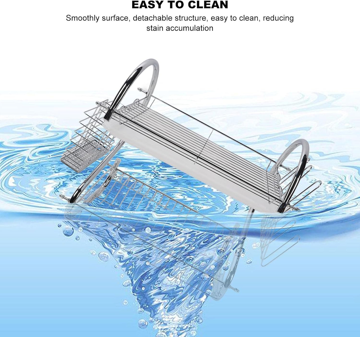 Dish Rack 2 Tier Bowl Dish Drainer Organized Kitchen Drying Rack for Tidy Space