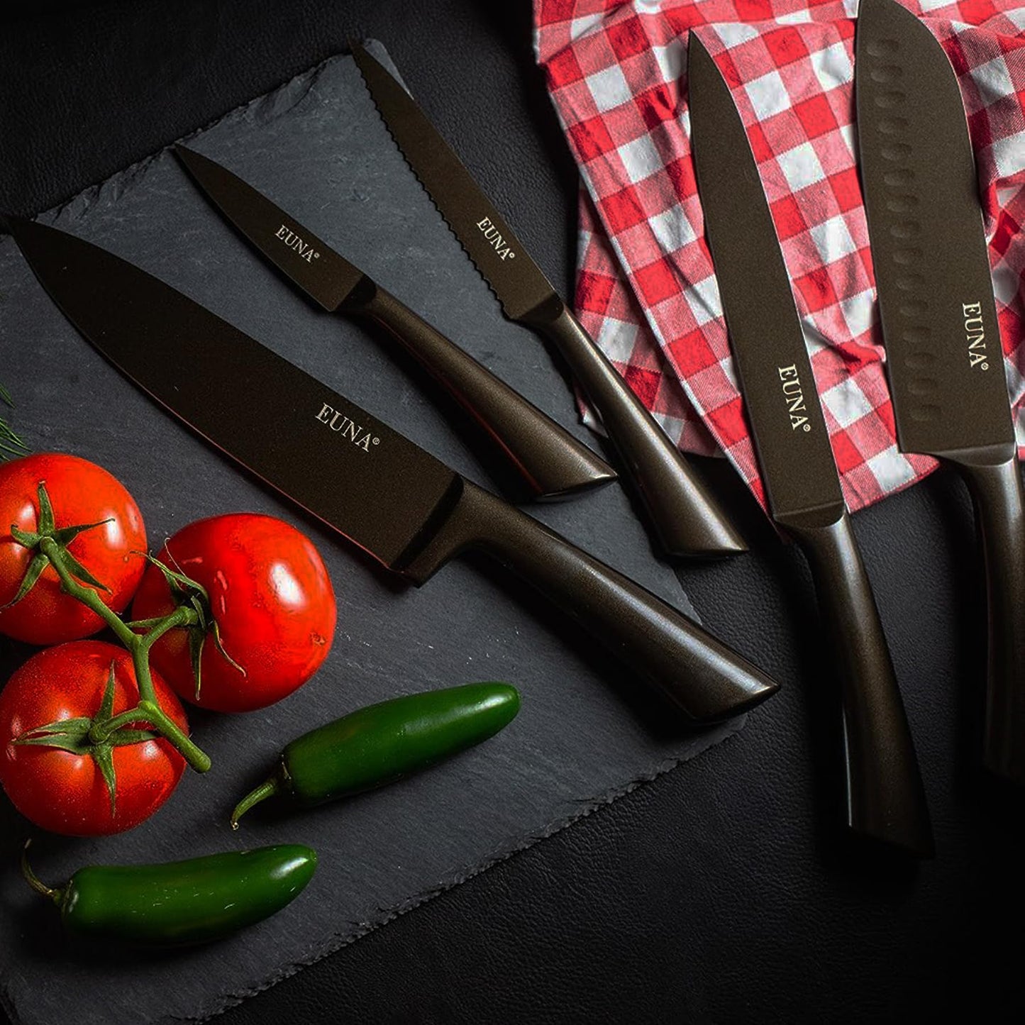 5 PCS All Metal Chef Kitchen Knife Set with Sheaths and Gift Box