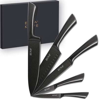 5 PCS All Metal Chef Kitchen Knife Set with Sheaths and Gift Box