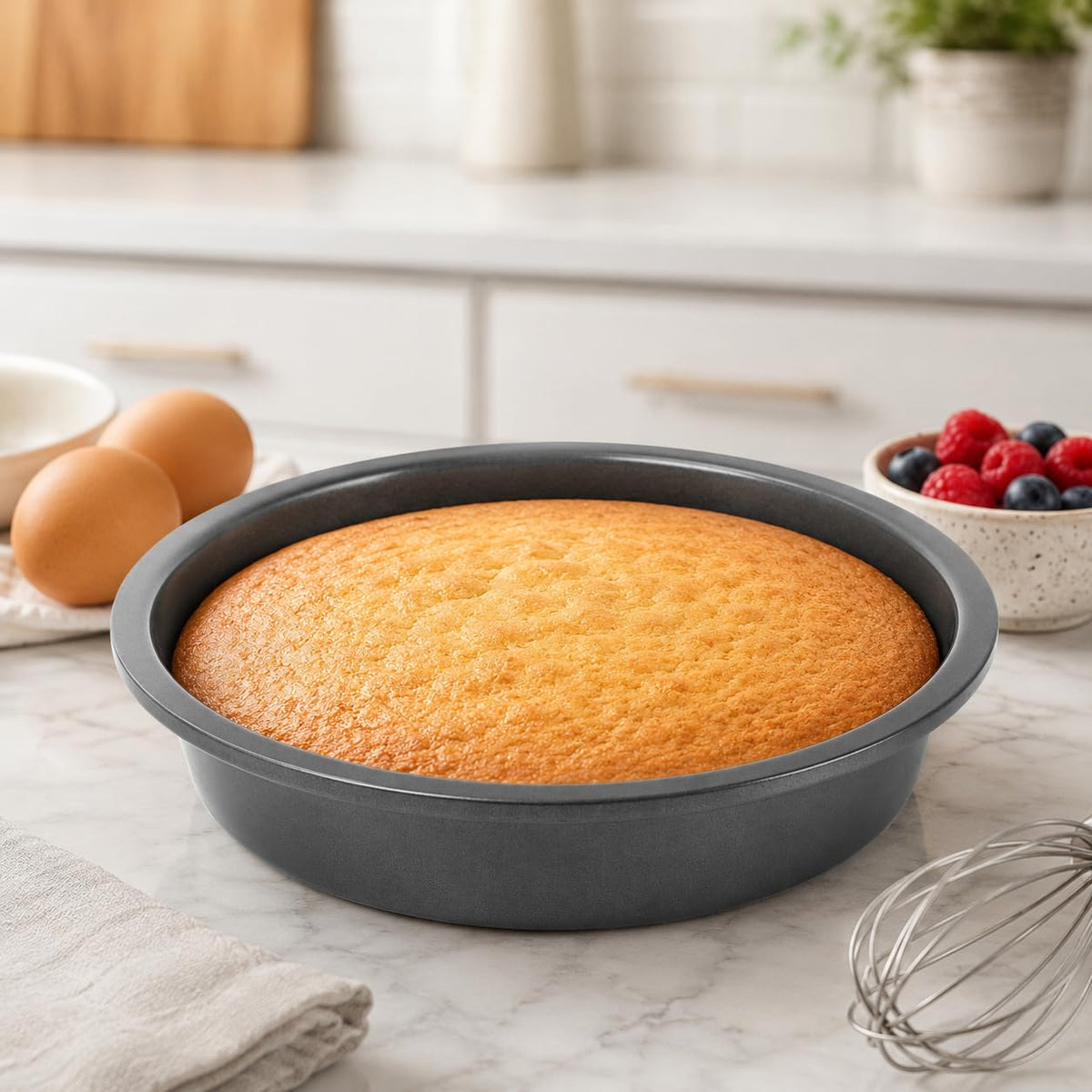 1 Piece, Non-stick Carbon Steel Round Cake Pan, 9.8 Inch Baking Pan