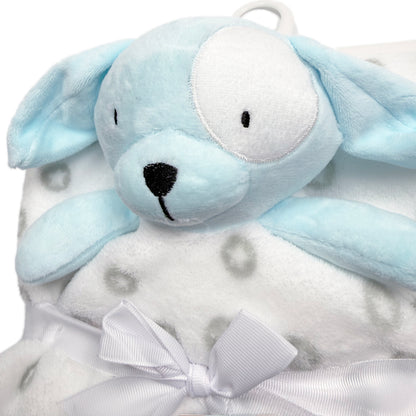 2-Piece Blanket and Security Buddy Set,Blue Puppy