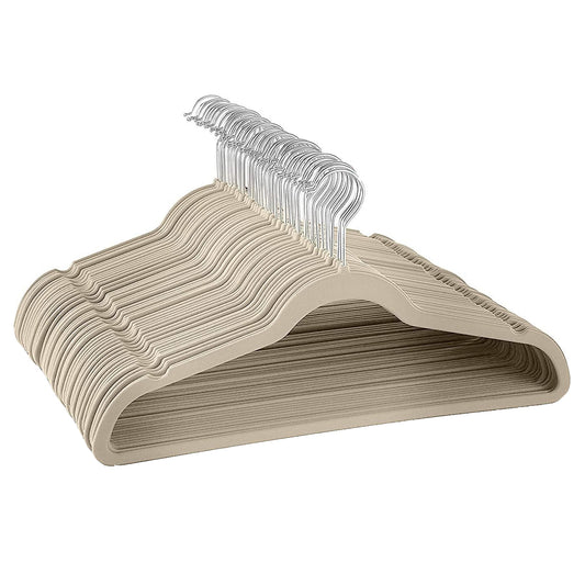 Adults Velvet Clothes Hangers 20 Units 45 cm, White