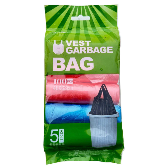 3 Packs – 46cm x 63cm Garbage Bags (5 Rolls per Pack, 100 Bags per Pack)