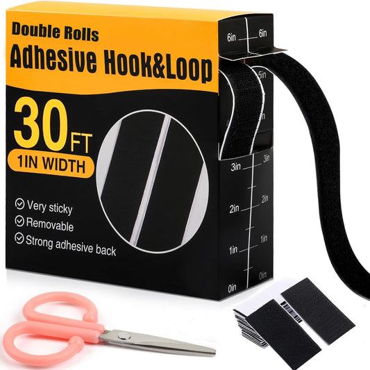 Adhesive Hook Loop Tape 1 Inch x 30 Feet