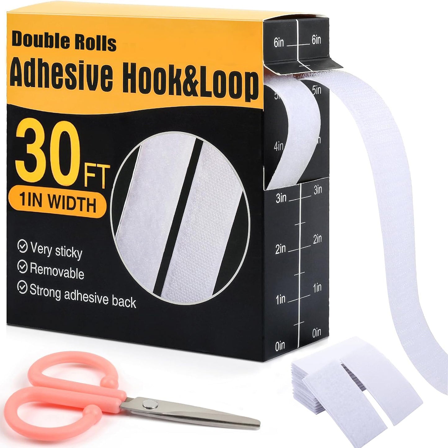 Adhesive Hook Loop Tape 1 Inch x 30 Feet
