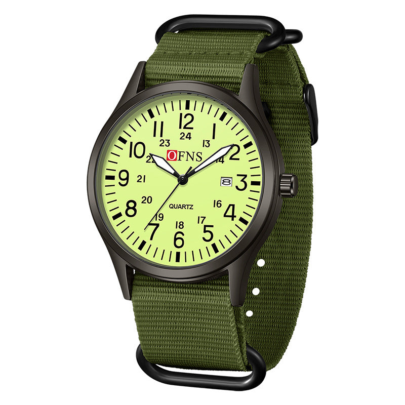 Unisex Military Watch – Analog Tactical Waterproof Watches with Nylon Strap, Green
