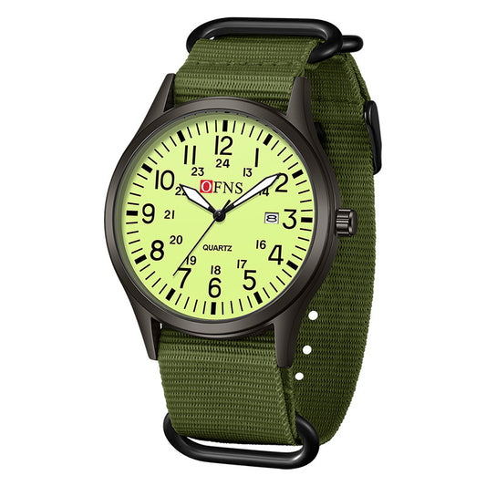 Unisex Military Watch – Analog Tactical Waterproof Watches with Nylon Strap, Green