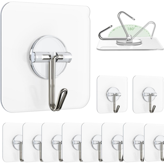 Adhesive Wall Hooks for Hanging 72 Units