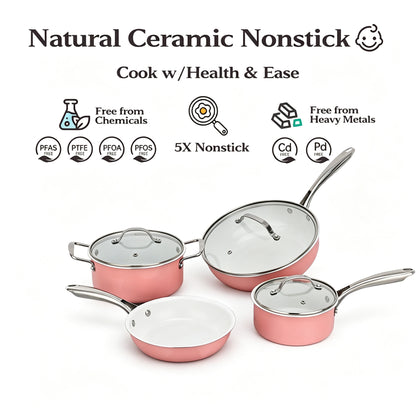 7-piece Ceramic Cookware Sets, Blue