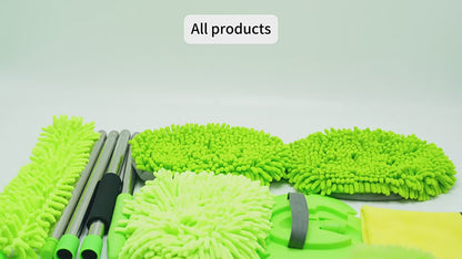 8-Piece Car Wash Kit, Green