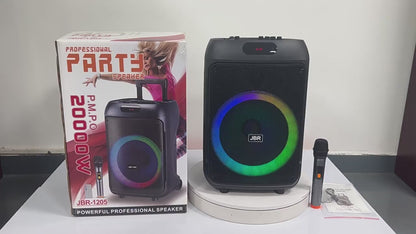 12" Portable TWS Bluetooth Speaker with Wireless Mic & RGB Lights