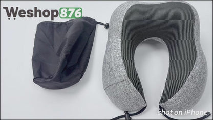 Portable U-Shaped Pillow with Neck Support, Gray