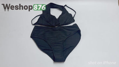 2 Piece Bikini Set U-Wire Cutout, Black