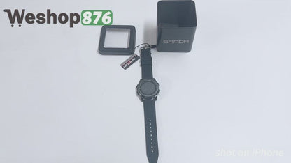 Simple Electronic Watch Men's Digital Wristwatch, Black