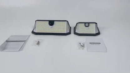 2pcs Pack, Wide Angle Solar Wall Lights with Motion Sensor