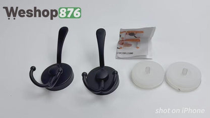 2 Pack  Metal Suction Cup Hooks