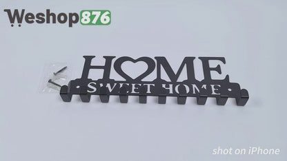 Sweet Home Key Holder Wall Mounted, Black