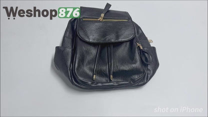 Womens Trendy Backpack Purses PU Leather Travel Rucksack, Black