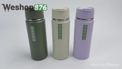 19oz 540ml Insulated Water Bottle Easy Sip(3 options: Green Purple Beige)