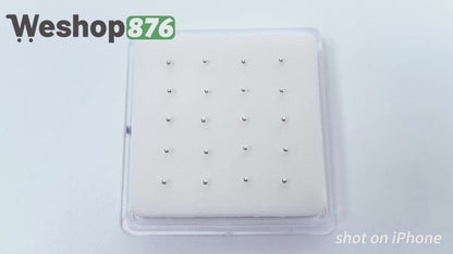 Silver Nose Studs with 1.5mm Ball 10 Pairs Box Set