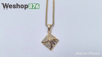 Diamond Pendant Gold Plated Necklace