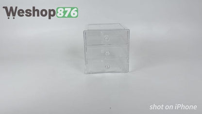 Divided 3-Drawer Organizer, Clear