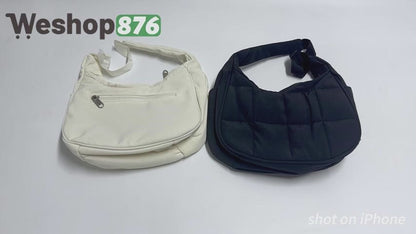 Small Crescent Puffer Purse Shoulder Bag