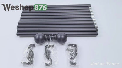 Extendable Curtain Rods Black 72 inches to 144 inches, Black