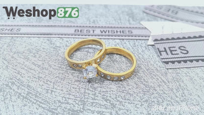 Classic Gold Plated Couple Double Rings