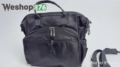 Convertible Diaper Bag Tote, Black