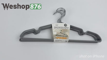 10 Pack Non-Slip PVC Coated Space Saving Clothes Hangers 18cm*41cm