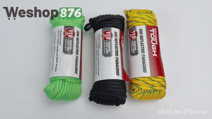 5/32 inch x 50 ft, 550 Reflective Paracord 6 Units, Random Color