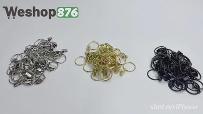 Metal Curtain Rings with Clips 40 Units (3 Color Options)