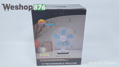 Rechargeable Solar Table Fan 12 Inch
