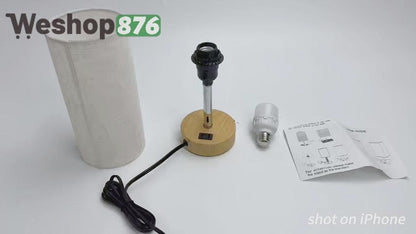 Touch Table Lamp USB A + C Charging and AC Outlet - LED Bulb Included