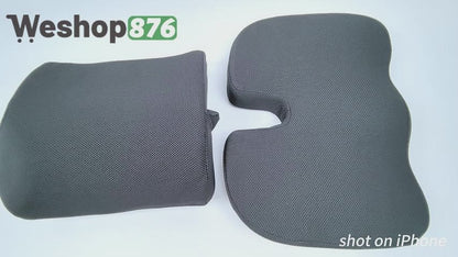 Adjustable Seat Cushion with Lumbar Support Pillow, Black