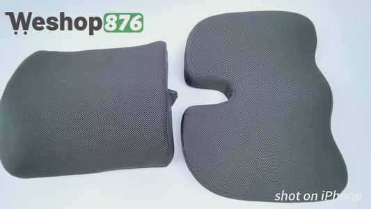 Adjustable Seat Cushion with Lumbar Support Pillow, Black