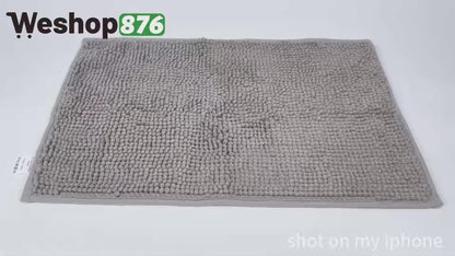 Chenille Bath Mat 20x32 Inches / 16x24 Inches, Grey