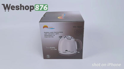 Double Layer Electric Kettle 1.7L, White