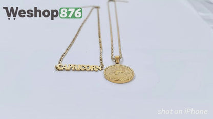 2-Piece 18K Gold-Plated Necklaces Set - Taurus and Capricorn