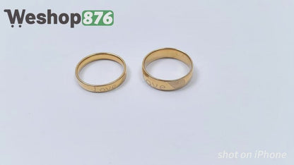 Love Gold Plated Couple Double Rings