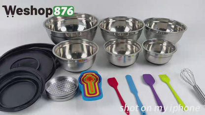 16-Piece Mixing Bowls Set with Airtight Lids