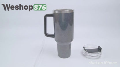 Stainless Steel Insulated Tumbler with Handle and Straw Lid 40oz (5 Color Options)