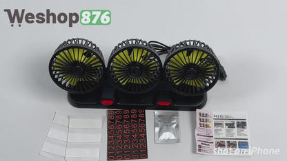 Portable 3-Head Car Cooling Fan