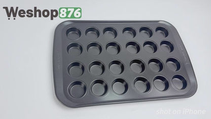 24-Cup Mini Muffin Nonstick Steel Muffin and Cupcake Pan 45*30cm