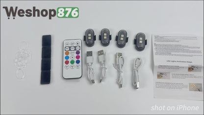 4PCS Wireless LED Strobe Lights with Remote Control