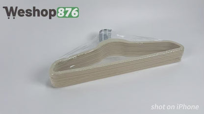 Adults Velvet Clothes Hangers 20 Units 45 cm, White