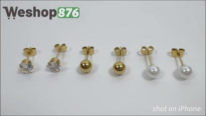 18K Gold-Plated Earrings Set 2 Pack / Each Pack 3 Pairs