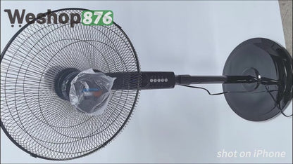 3 Speeds Control Stand Fan 18 Inch with Remote Control, Black